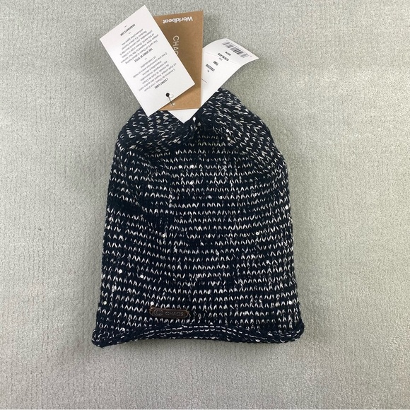 Chaos Worldbeat Tori Black Beanie with Silver and Sequin Details - Picture 3 of 7